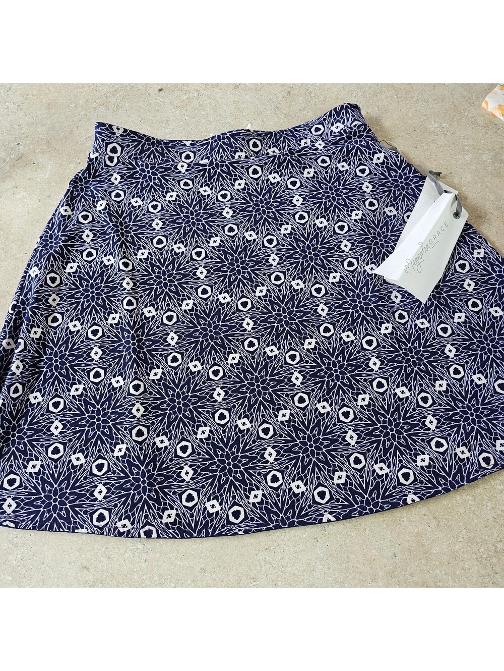 Magnolia Grace Abbie Reversible Knit Skirt Navy XS Petite NEW